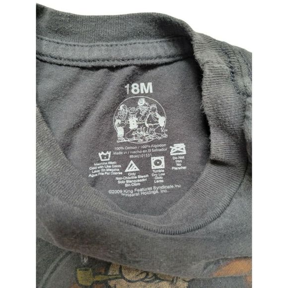 *3/$15* Popeye Tshirt size 18 mo Toddler Graphic T-Shirt Gray 100%‎ Cotton - Picture 2 of 3